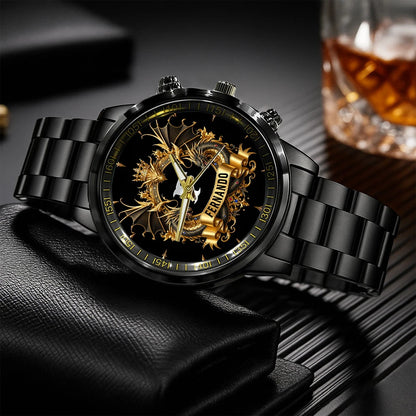 Personalized Name Golden Dragon Watch FERNANDO M1-W6