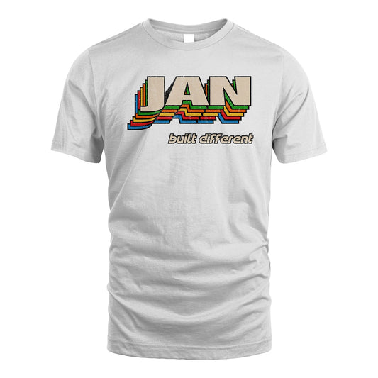Your Name Built Different Retro Shirt JAN M1-26