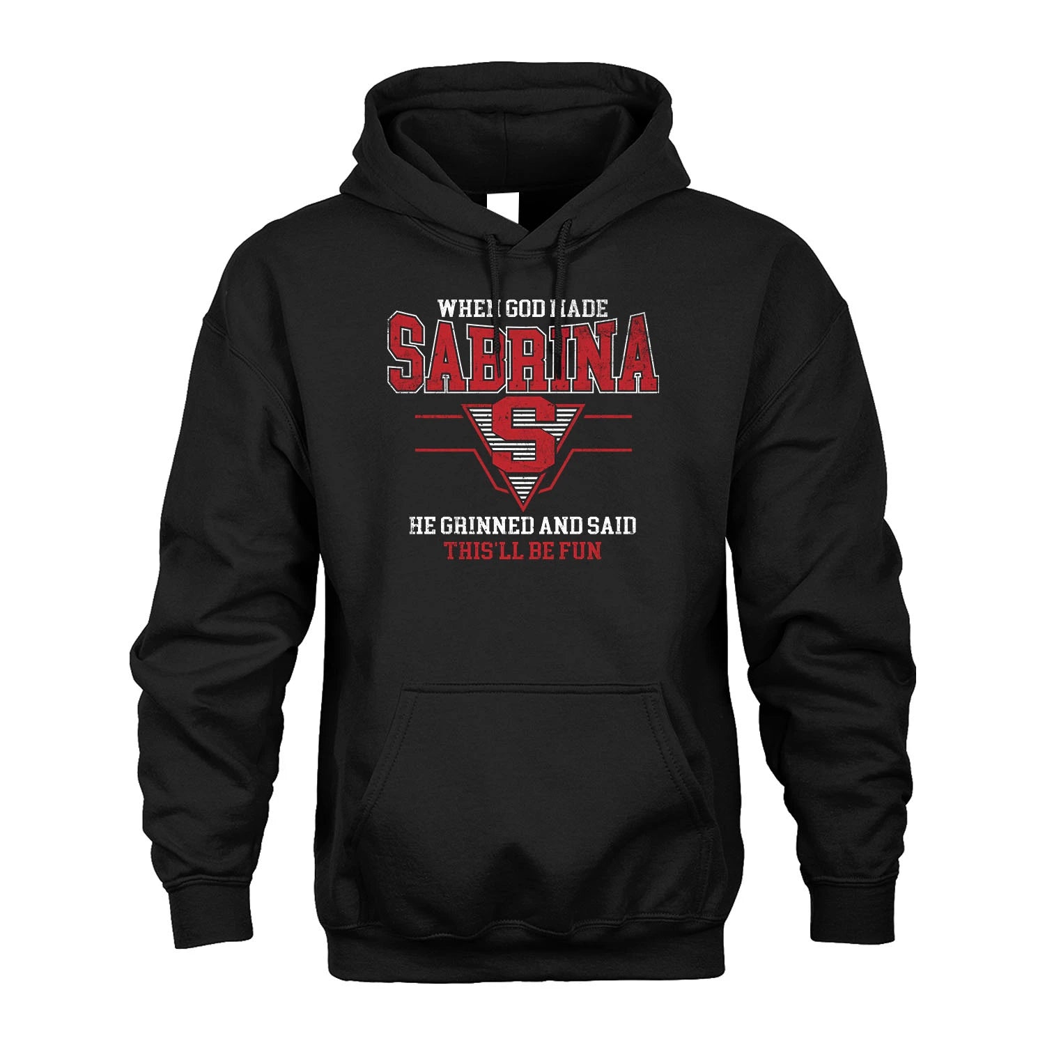 When God Made Your Name He Grinned And Said This'll Be Fun Baseball Shirt SABRINA M1-29