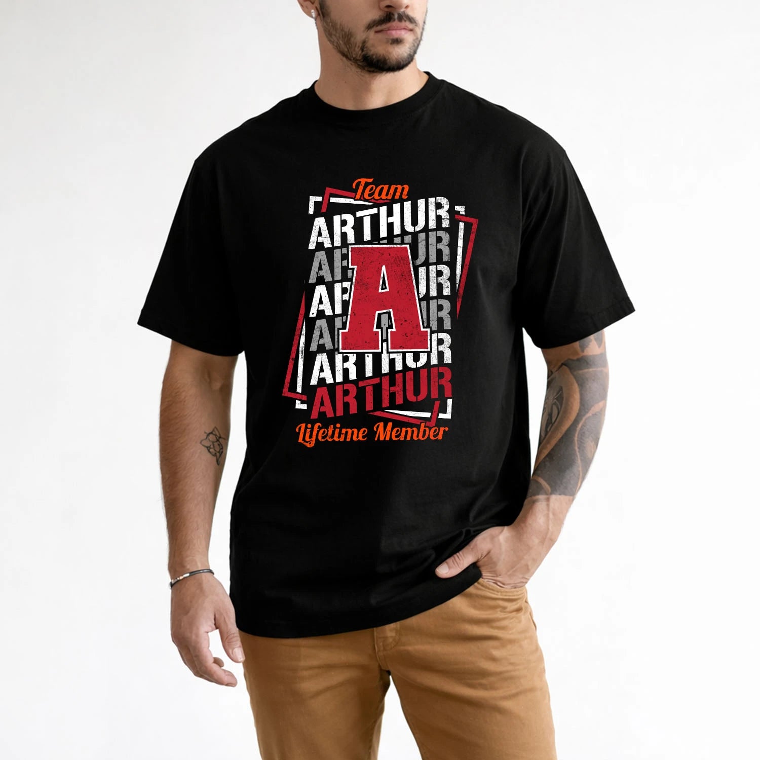Team Your Name Lifetime Member Sporty Shirt ARTHUR M1-25