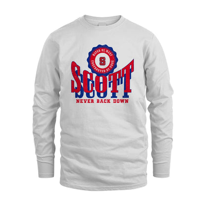 Your Name Never Back Down Shirt SCOTT M1-33