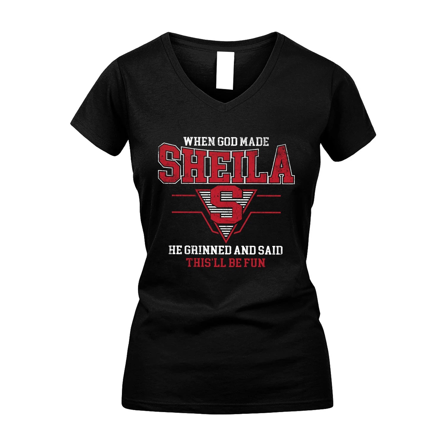 When God Made Your Name He Grinned And Said This'll Be Fun Baseball Shirt SHEILA M1-29