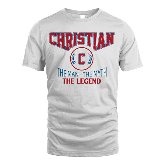 The Man The Myth The Legend Jet Style Shirt CHRISTIAN M1-9