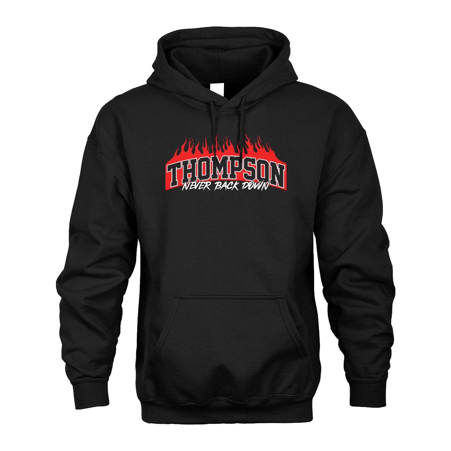 Never Back Down Your Name With Fire Shirt THOMPSON M1-37