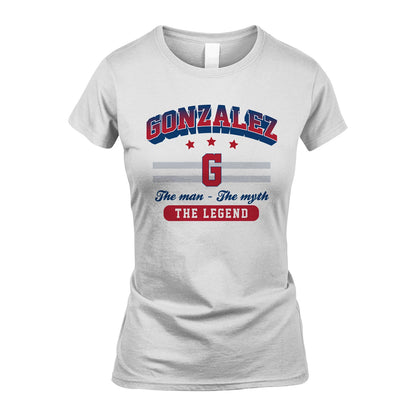 The Man The Myth The Legend With Your Name Shirt GONZALEZ M1-35