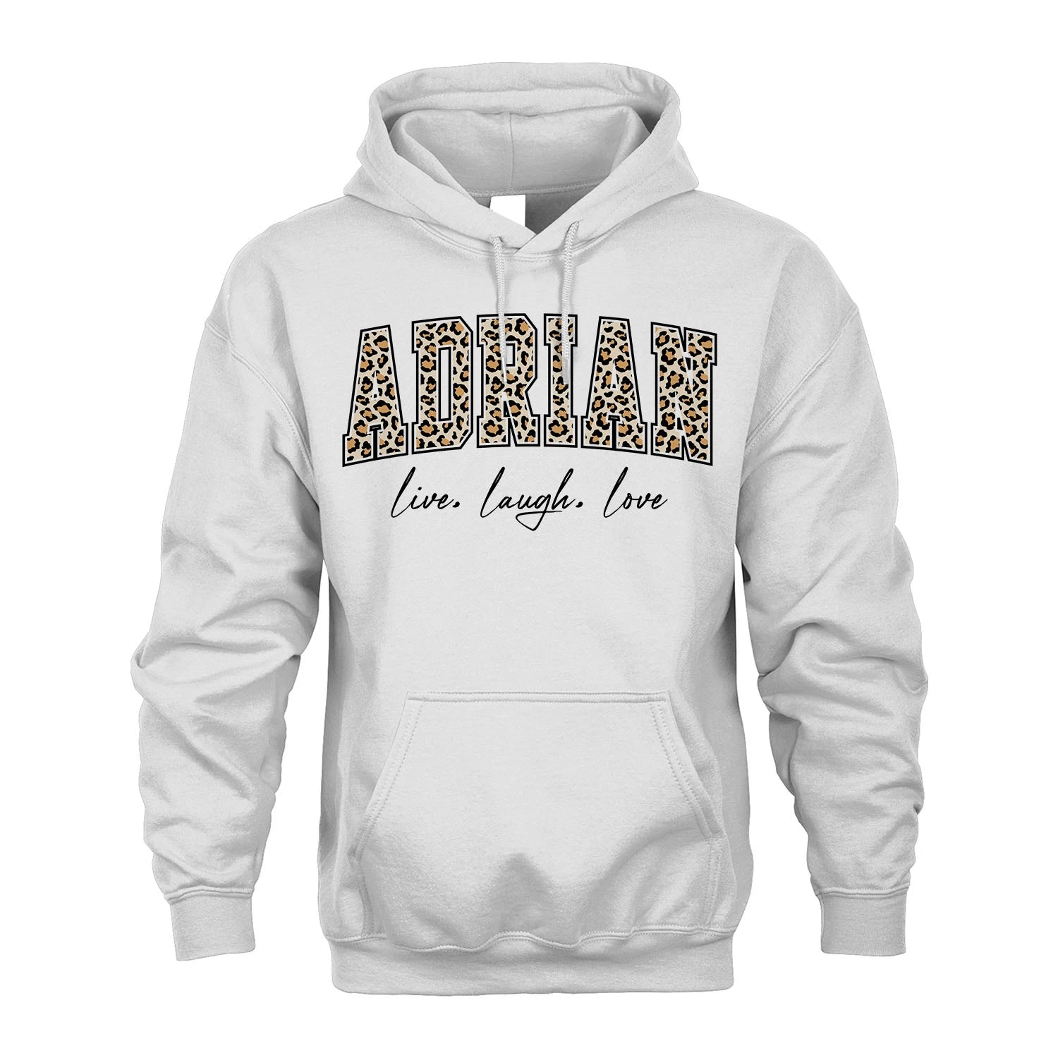 Live Laugh Love Custom Name With Leopard Pattern Shirt ADRIAN M1-13