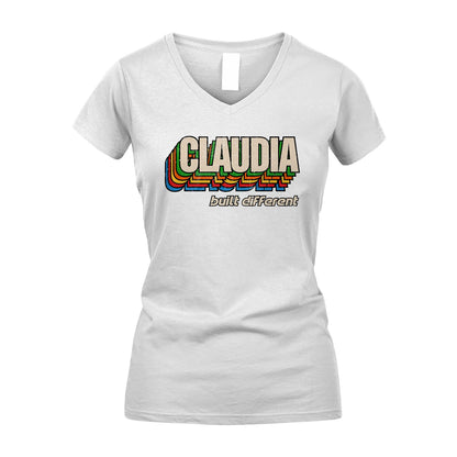 Your Name Built Different Retro Shirt CLAUDIA M1-26