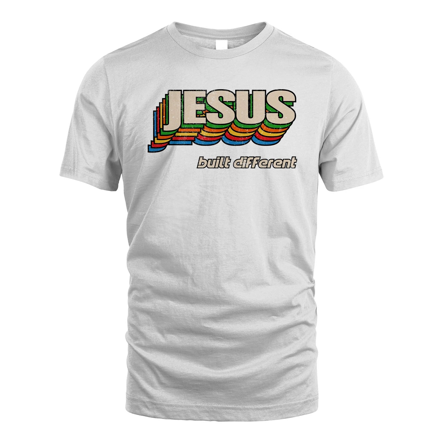Your Name Built Different Retro Shirt JESUS M1-26