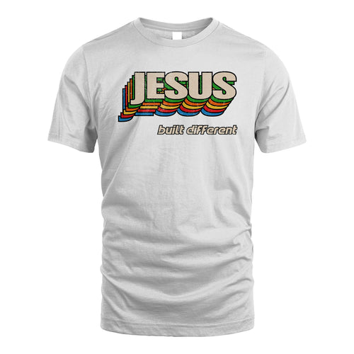 Your Name Built Different Retro Shirt JESUS M1-26