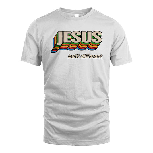 Your Name Built Different Retro Shirt JESUS M1-26