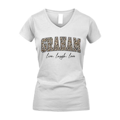 Live Laugh Love Custom Name With Leopard Pattern Shirt GRAHAM M1-13