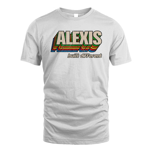 Your Name Built Different Retro Shirt ALEXIS M1-26