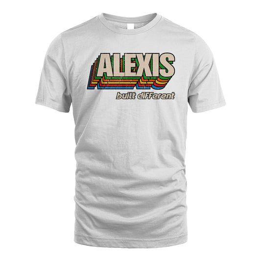Your Name Built Different Retro Shirt ALEXIS M1-26