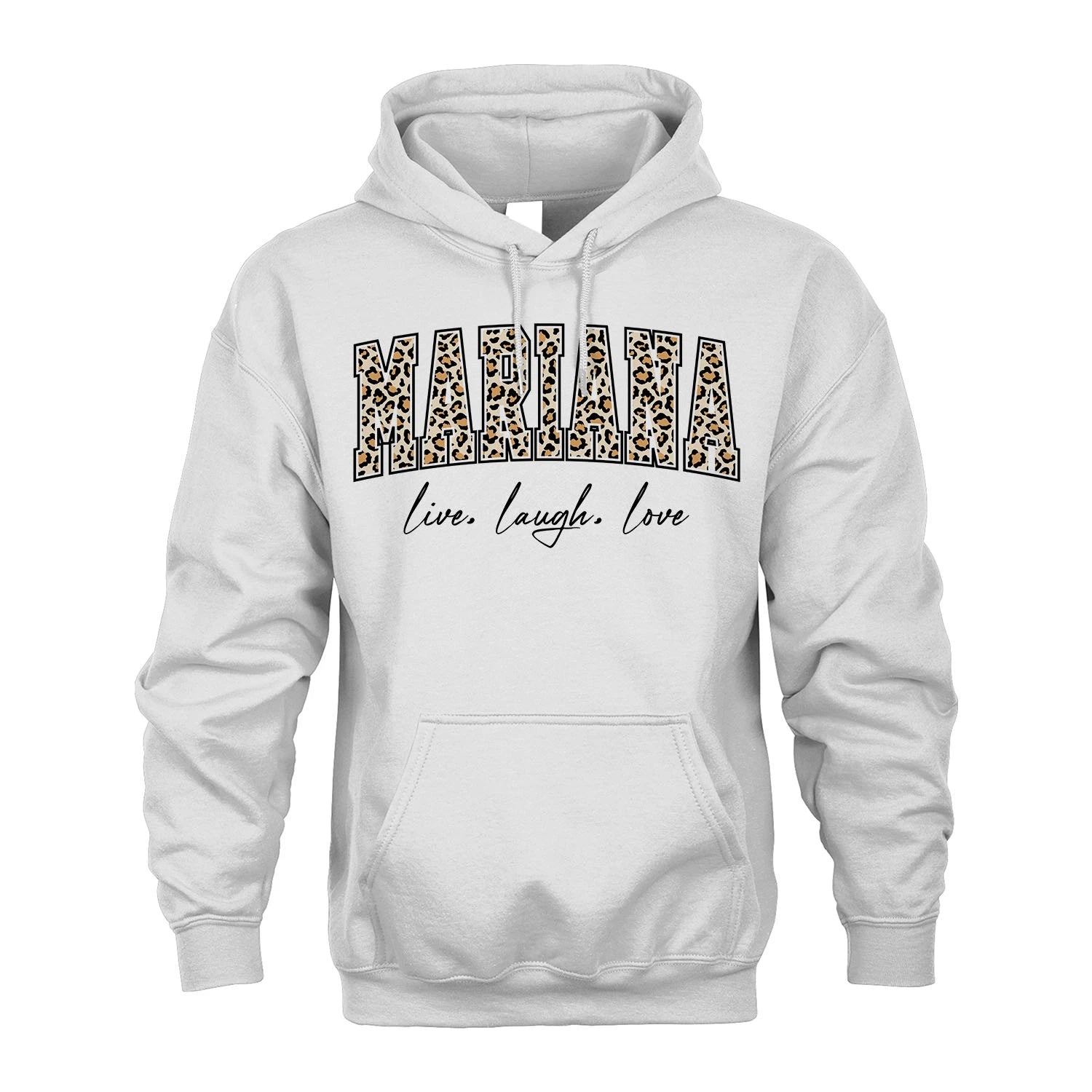 Live Laugh Love Custom Name With Leopard Pattern Shirt MARIANA M1-13