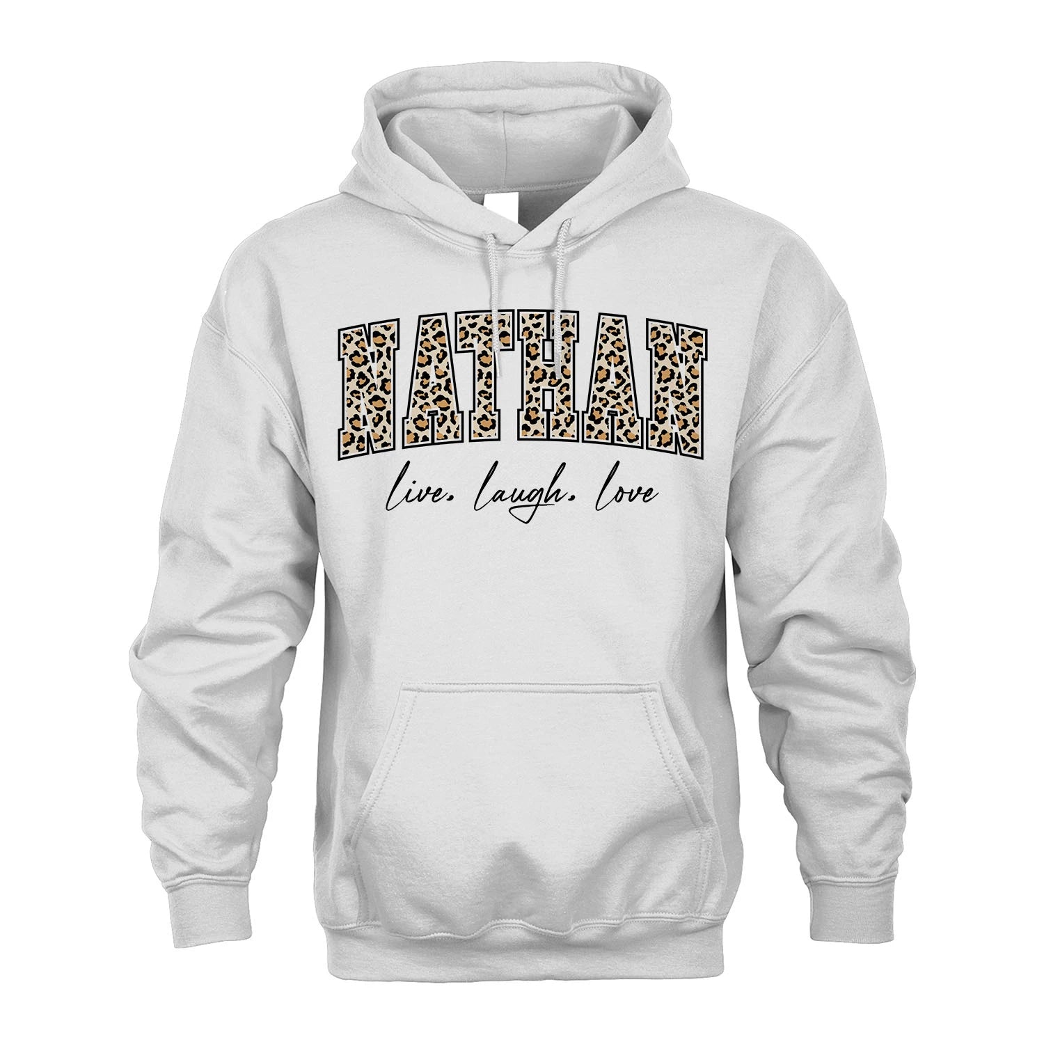 Live Laugh Love Custom Name With Leopard Pattern Shirt NATHAN M1-13