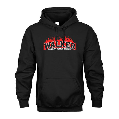 Never Back Down Your Name With Fire Shirt WALKER M1-37