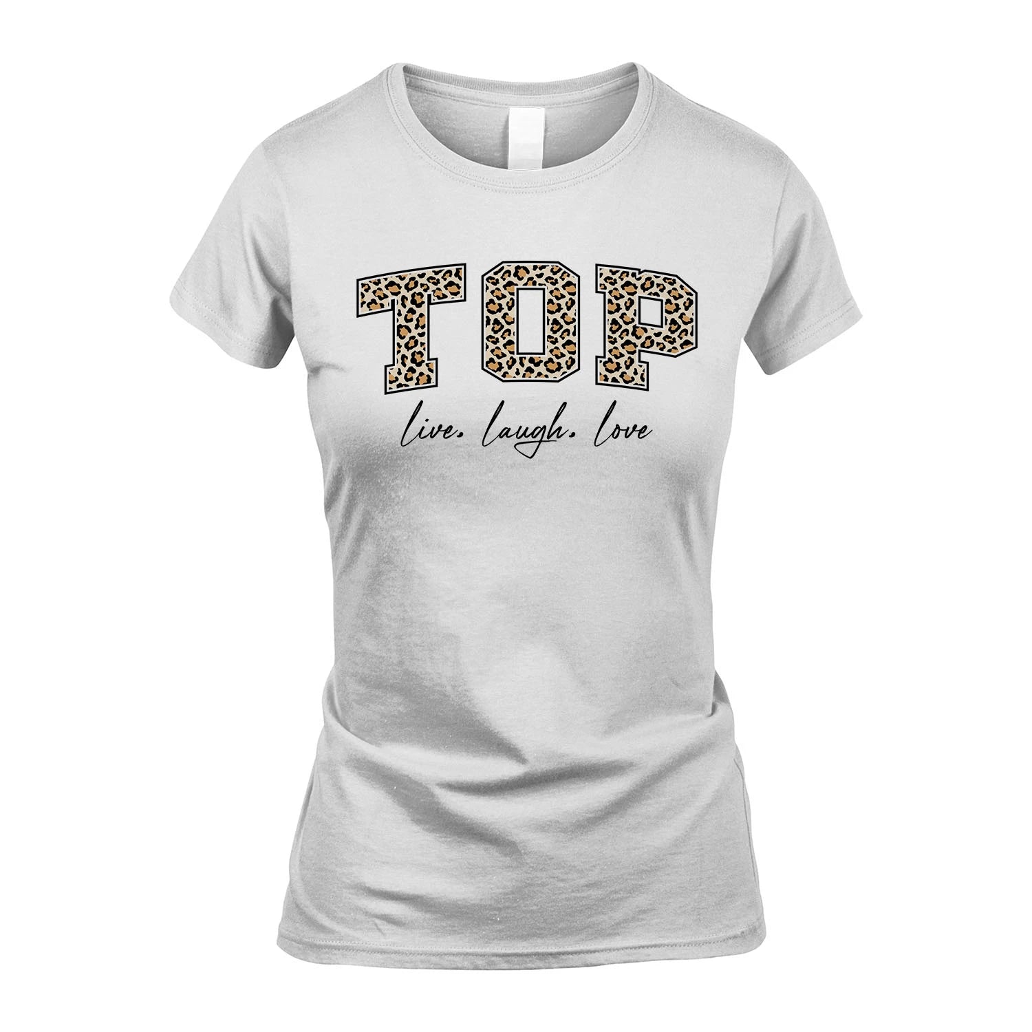 Live Laugh Love Custom Name With Leopard Pattern Shirt TOP M1-13
