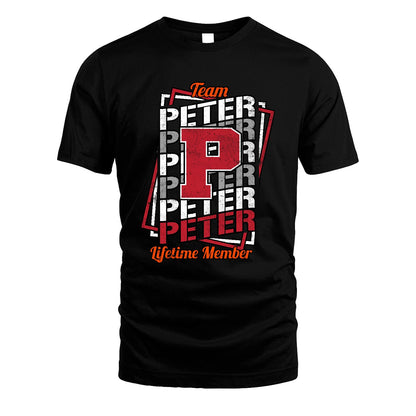 Team Your Name Lifetime Member Sporty Shirt PETER M1-25