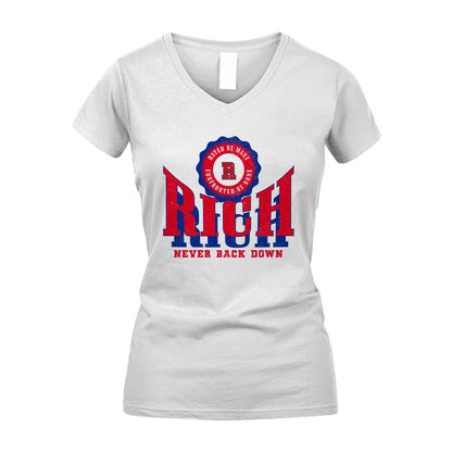 Your Name Never Back Down Shirt RICH M1-33
