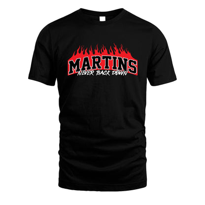 Never Back Down Your Name With Fire Shirt MARTINS M1-37