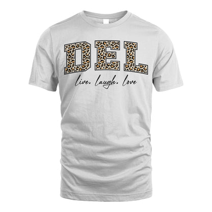 Live Laugh Love Custom Name With Leopard Pattern Shirt DEL M1-13
