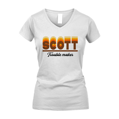 Your Name Trouble Maker Funny Shirt SCOTT M1-34