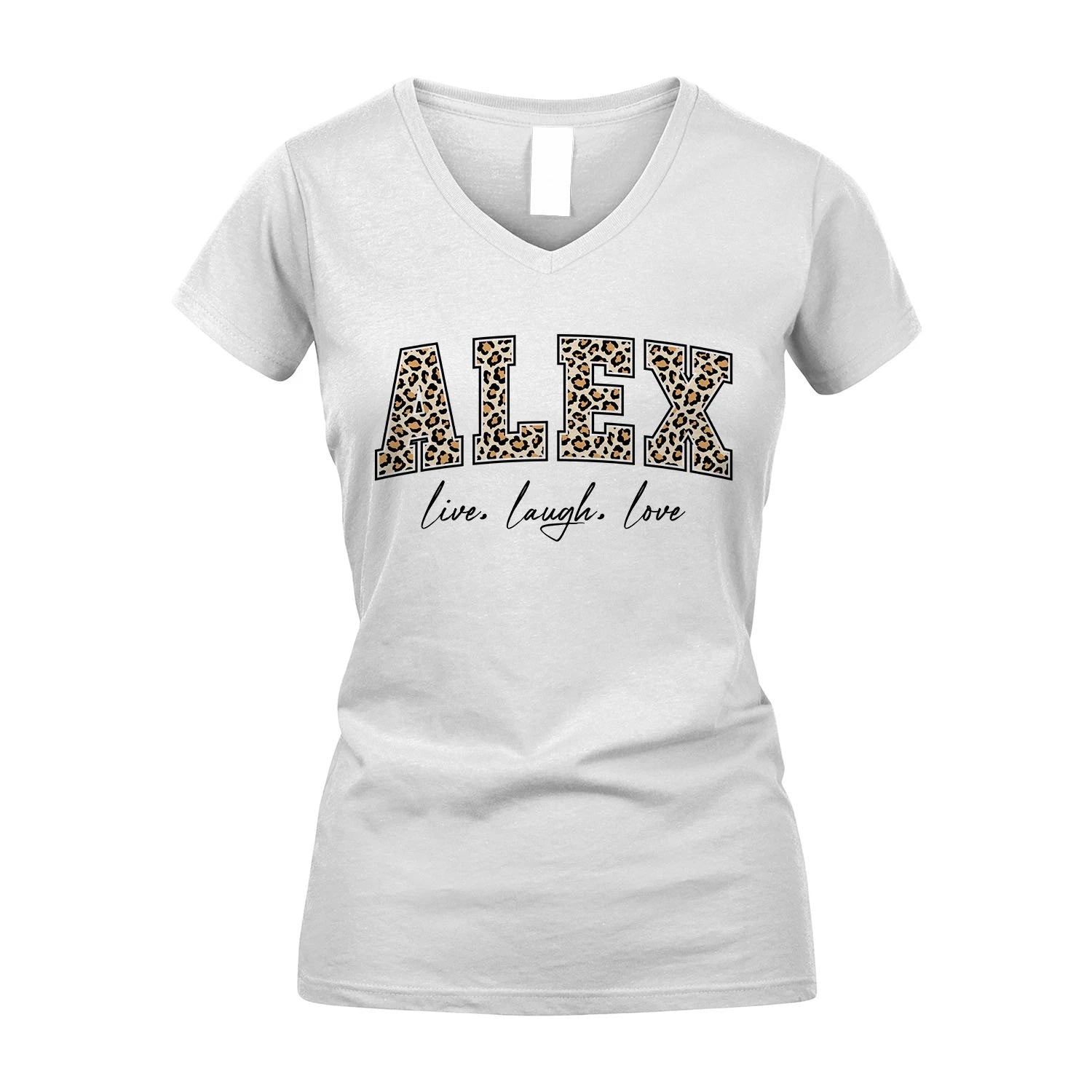 Live Laugh Love Custom Name With Leopard Pattern Shirt ALEX M1-13