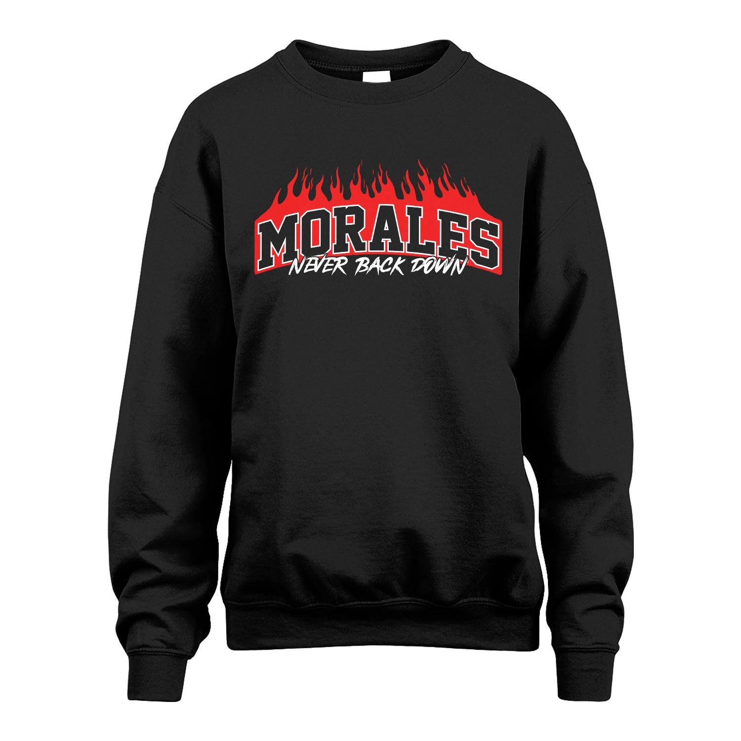 Never Back Down Your Name With Fire Shirt MORALES M1-37