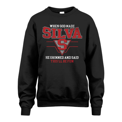 When God Made Your Name He Grinned And Said This'll Be Fun Baseball Shirt SILVA M1-29