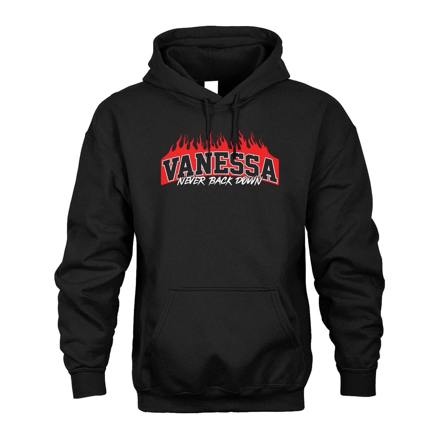 Never Back Down Your Name With Fire Shirt VANESSA M1-37