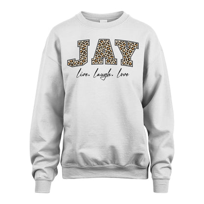 Live Laugh Love Custom Name With Leopard Pattern Shirt JAY M1-13