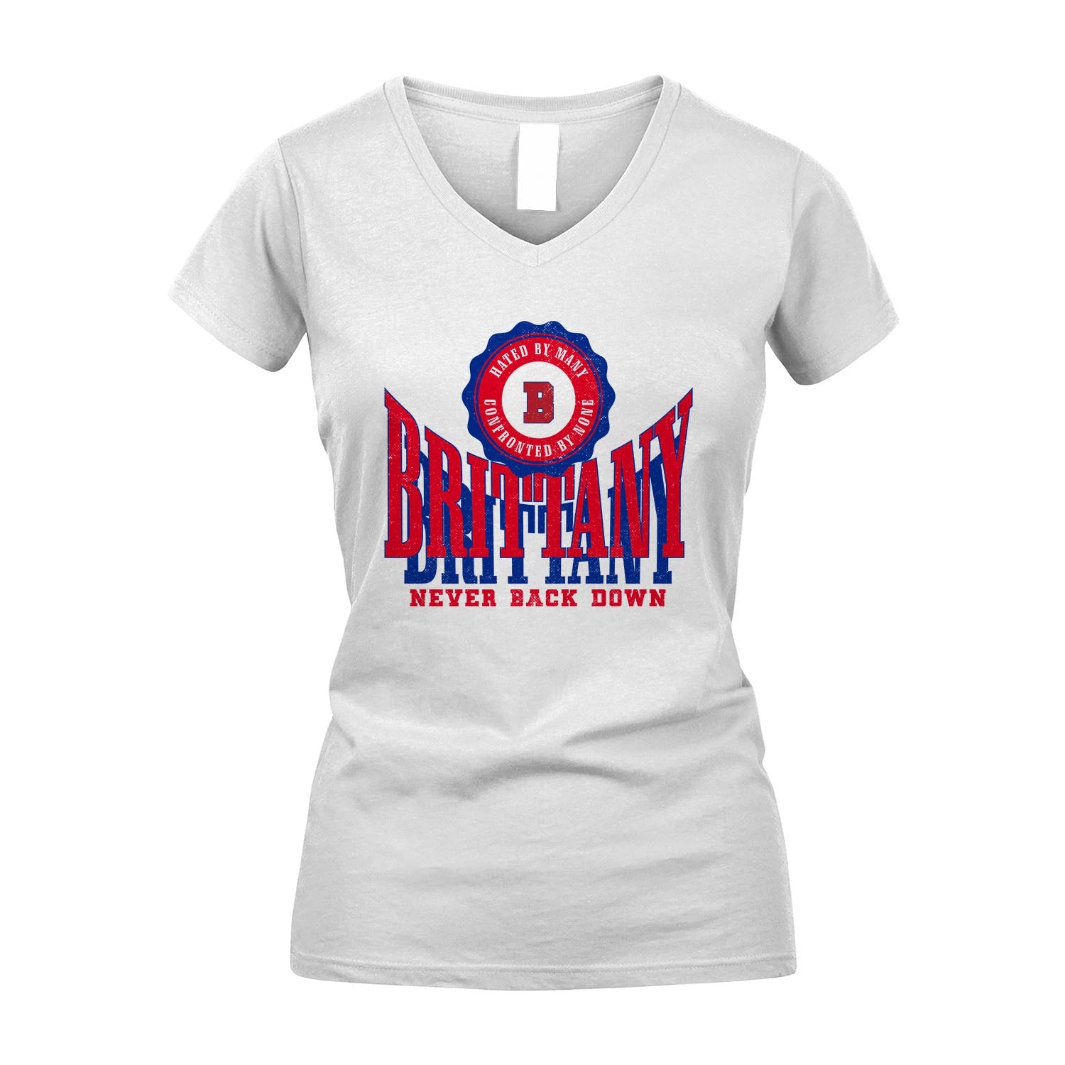 Your Name Never Back Down Shirt BRITTANY M1-33