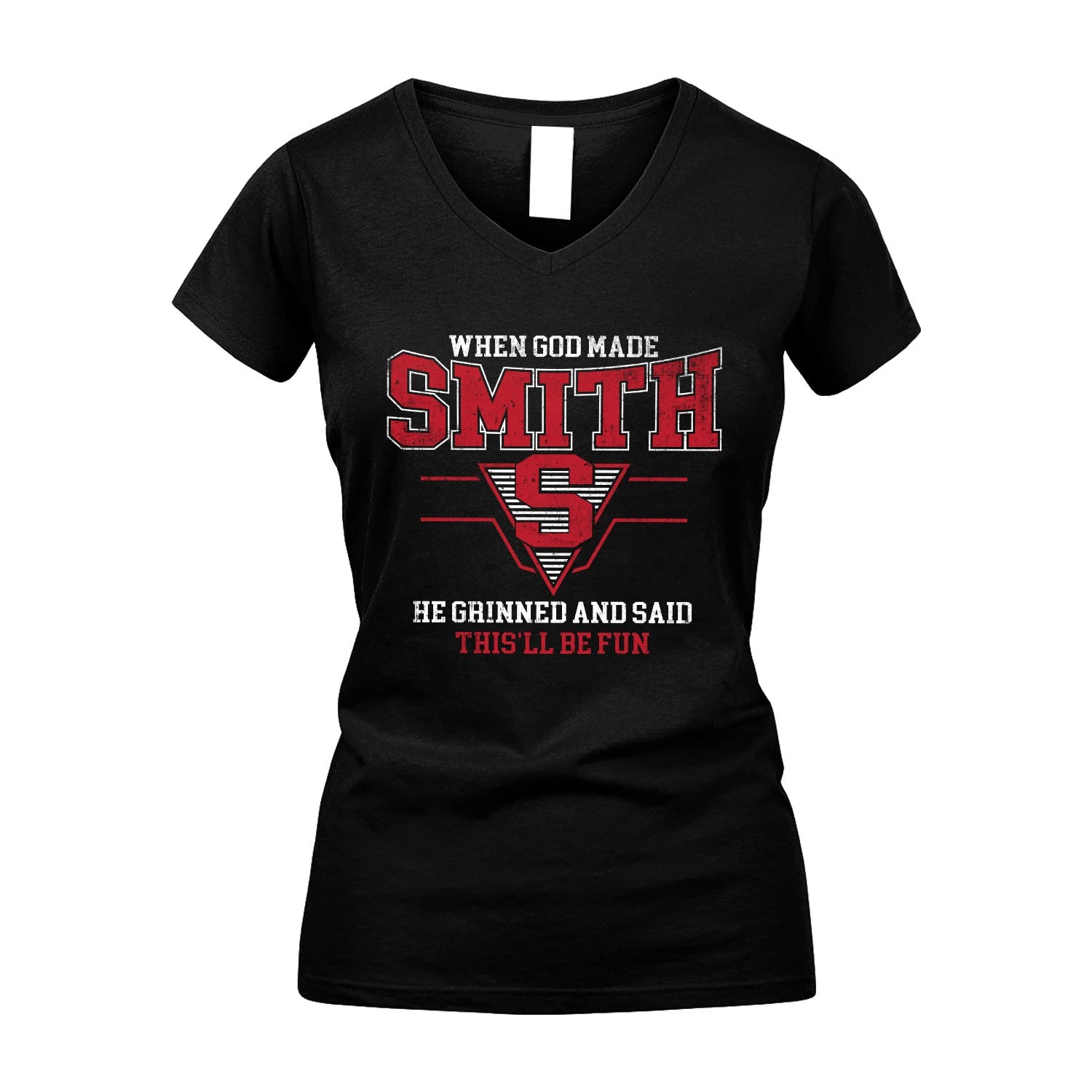 When God Made Your Name He Grinned And Said This'll Be Fun Baseball Shirt SMITH M1-29