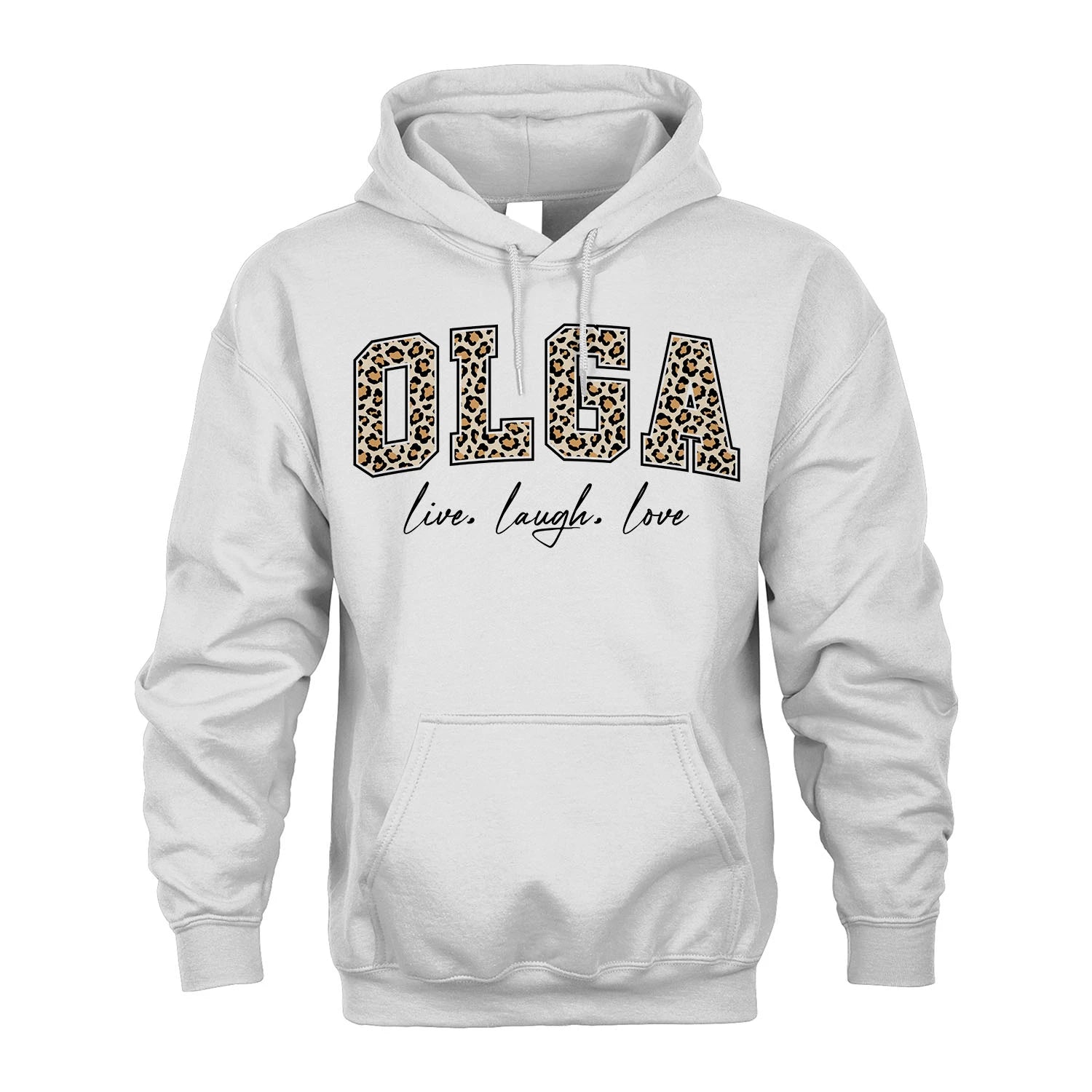 Live Laugh Love Custom Name With Leopard Pattern Shirt OLGA M1-13