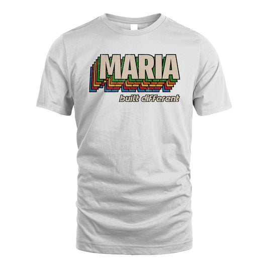 Your Name Built Different Retro Shirt MARIA M1-26