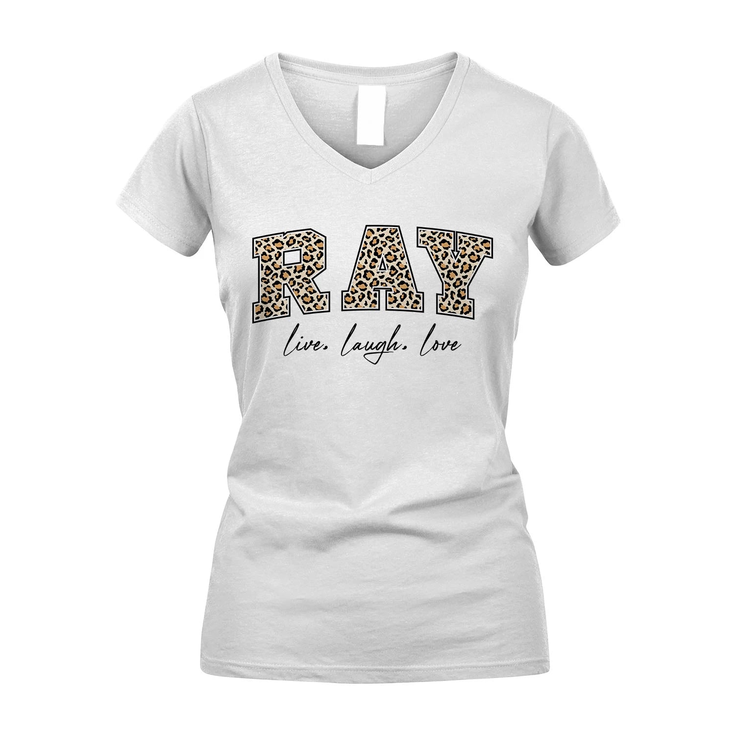 Live Laugh Love Custom Name With Leopard Pattern Shirt RAY M1-13