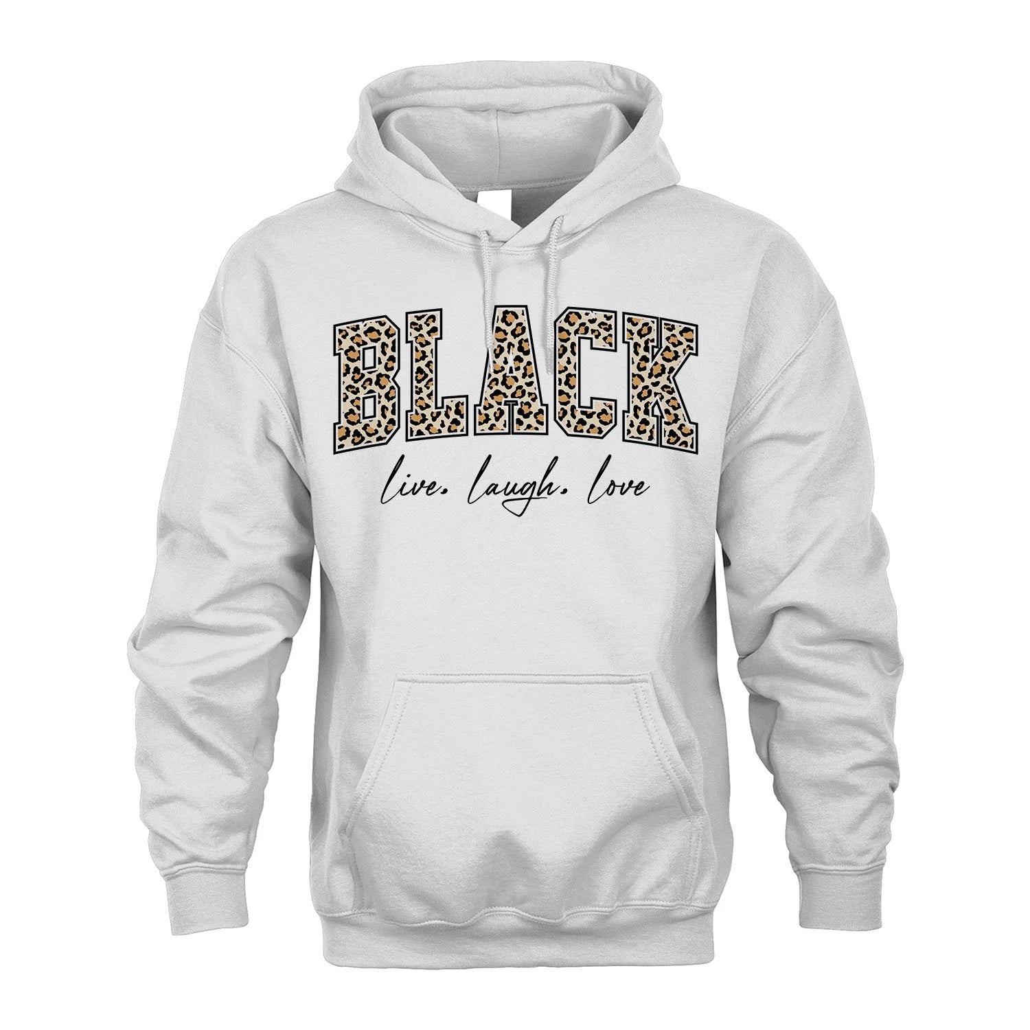 Live Laugh Love Custom Name With Leopard Pattern Shirt BLACK M1-13
