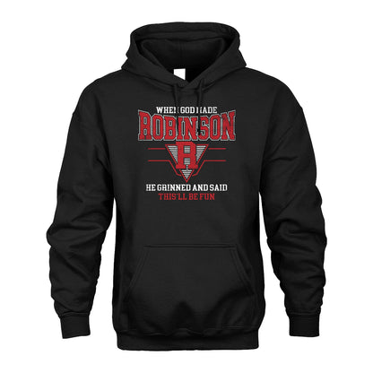 When God Made Your Name He Grinned And Said This'll Be Fun Baseball Shirt ROBINSON M1-29