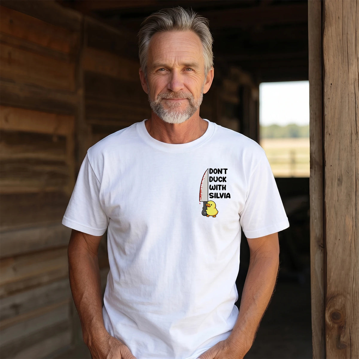 Don't Duck With Your Name Duck And Knife Funny Shirt SILVIA M1-42