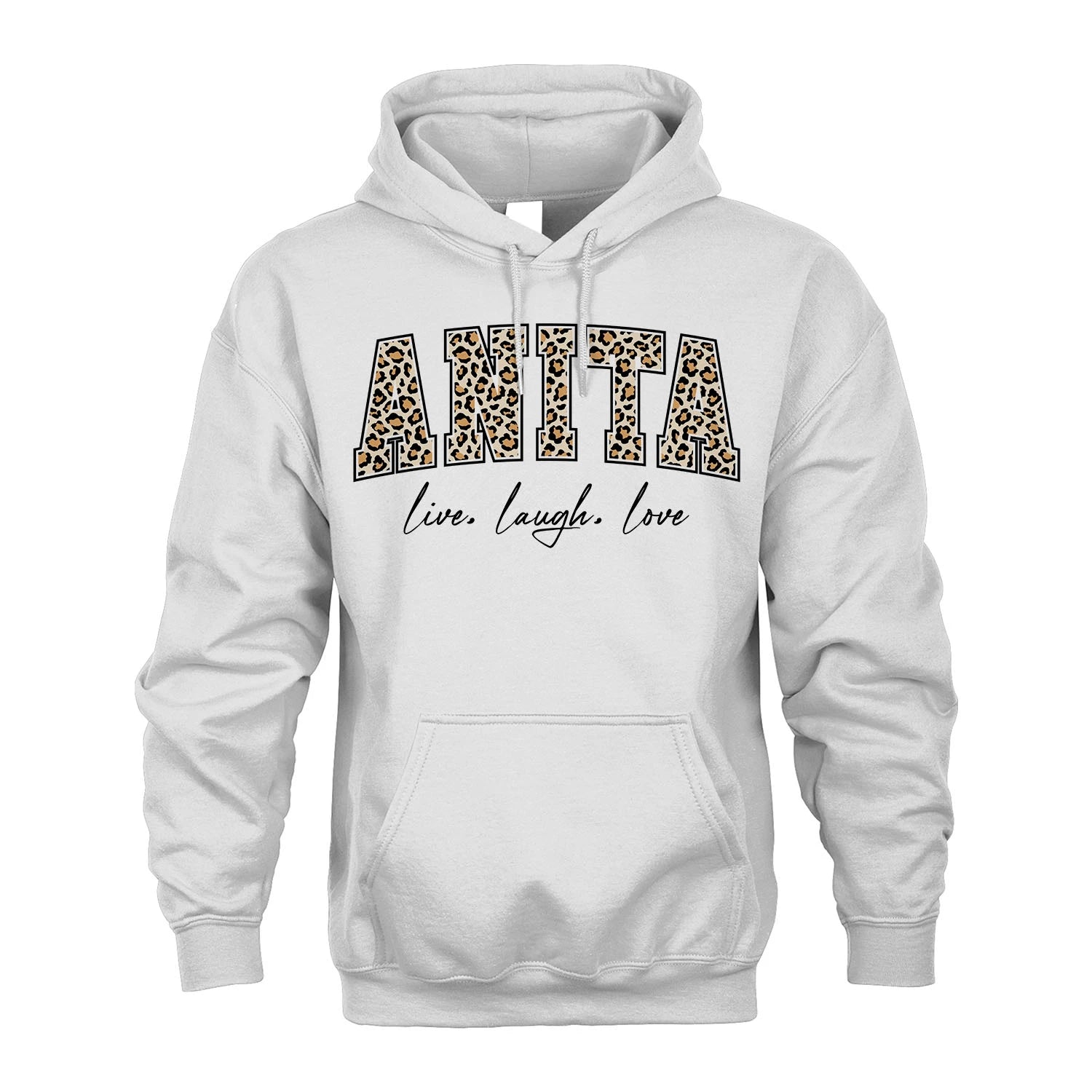 Live Laugh Love Custom Name With Leopard Pattern Shirt ANITA M1-13