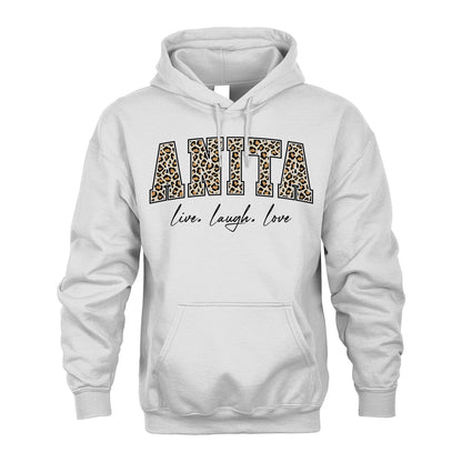 Live Laugh Love Custom Name With Leopard Pattern Shirt ANITA M1-13