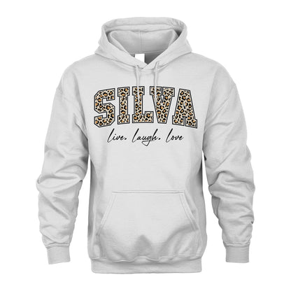 Live Laugh Love Custom Name With Leopard Pattern Shirt SILVA M1-13