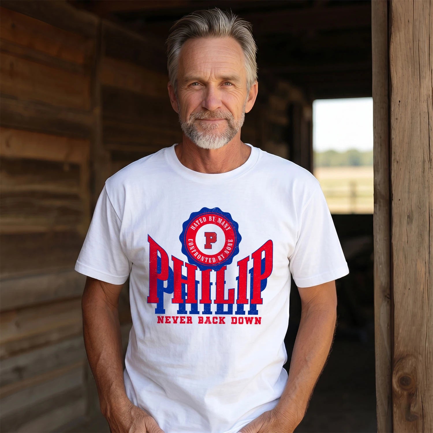 Your Name Never Back Down Shirt PHILIP M1-33