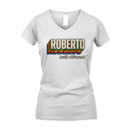 Your Name Built Different Retro Shirt ROBERTO M1-26