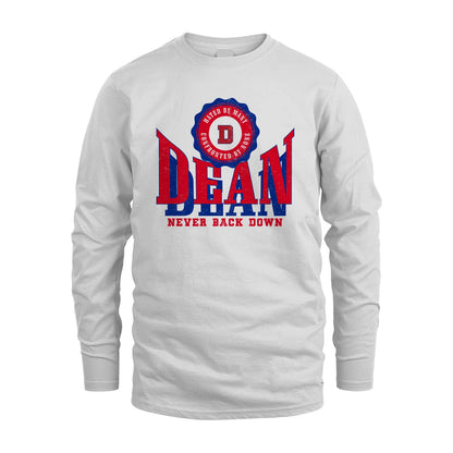 Your Name Never Back Down Shirt DEAN M1-33
