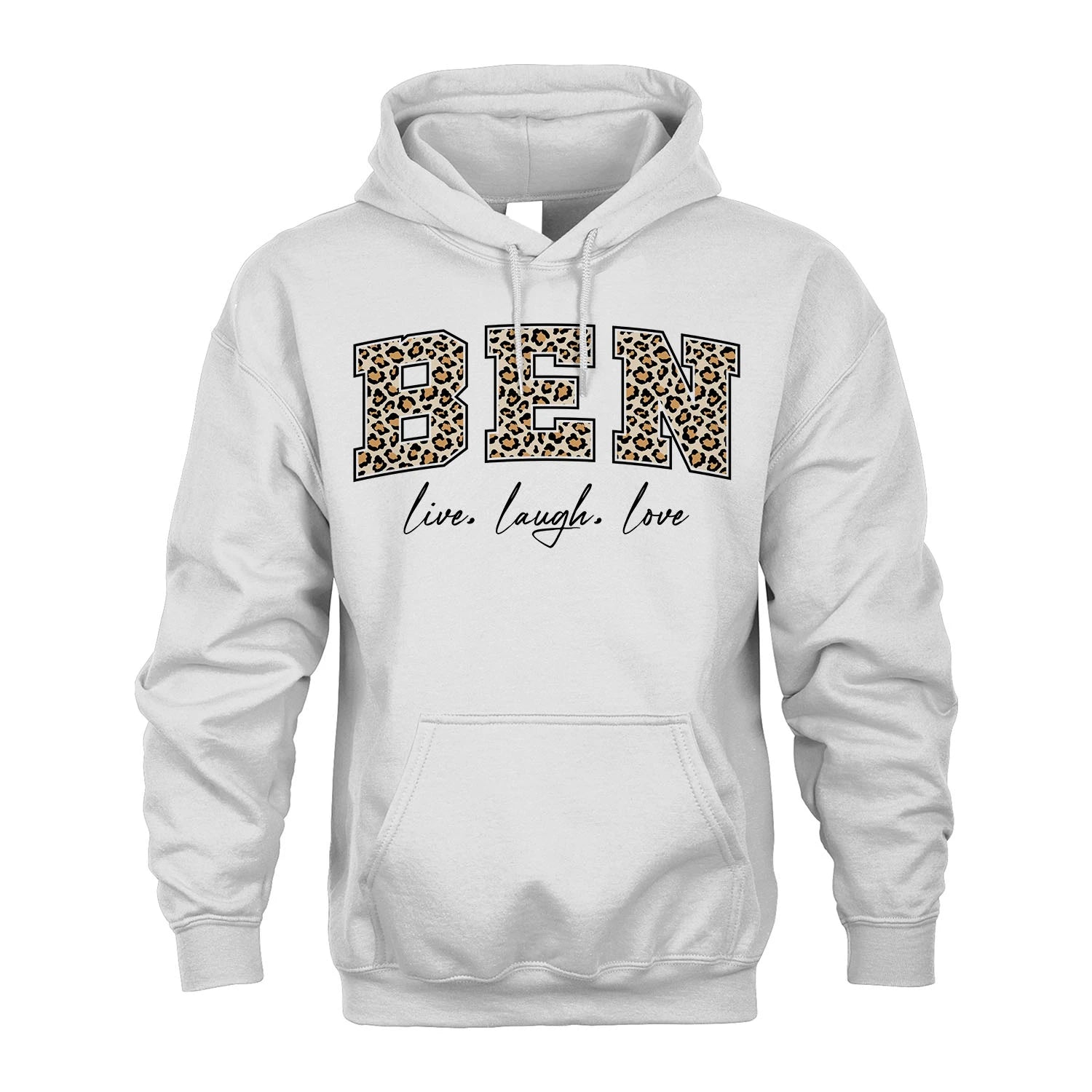 Live Laugh Love Custom Name With Leopard Pattern Shirt BEN M1-13