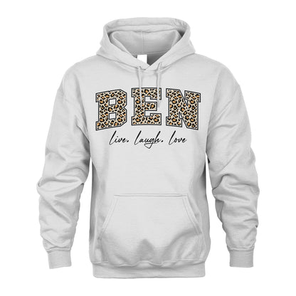 Live Laugh Love Custom Name With Leopard Pattern Shirt BEN M1-13