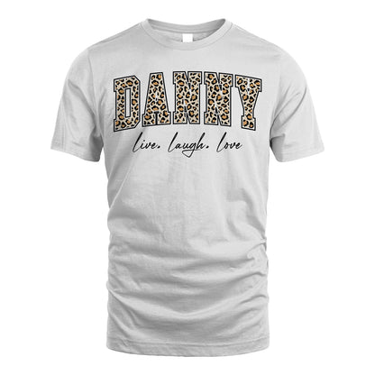 Live Laugh Love Custom Name With Leopard Pattern Shirt DANNY M1-13