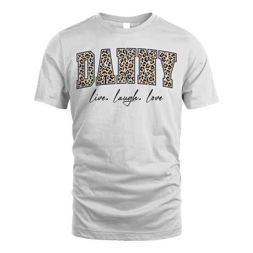 Live Laugh Love Custom Name With Leopard Pattern Shirt DANNY M1-13