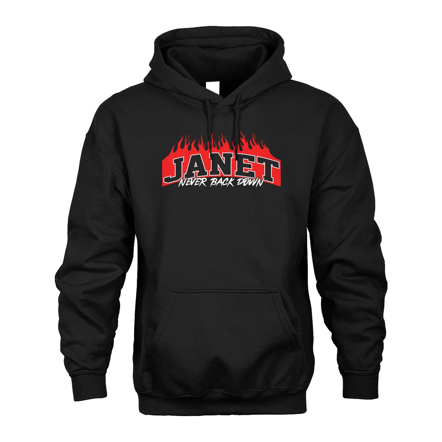 Never Back Down Your Name With Fire Shirt JANET M1-37